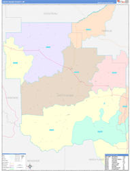 Judith BasinCounty, MT Wall Map Color Cast Style 2023
